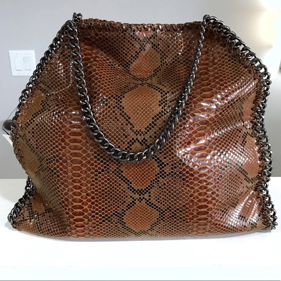 1. Left! Snakeskin Print Vegan Leather Bag - Picture 6 of 8